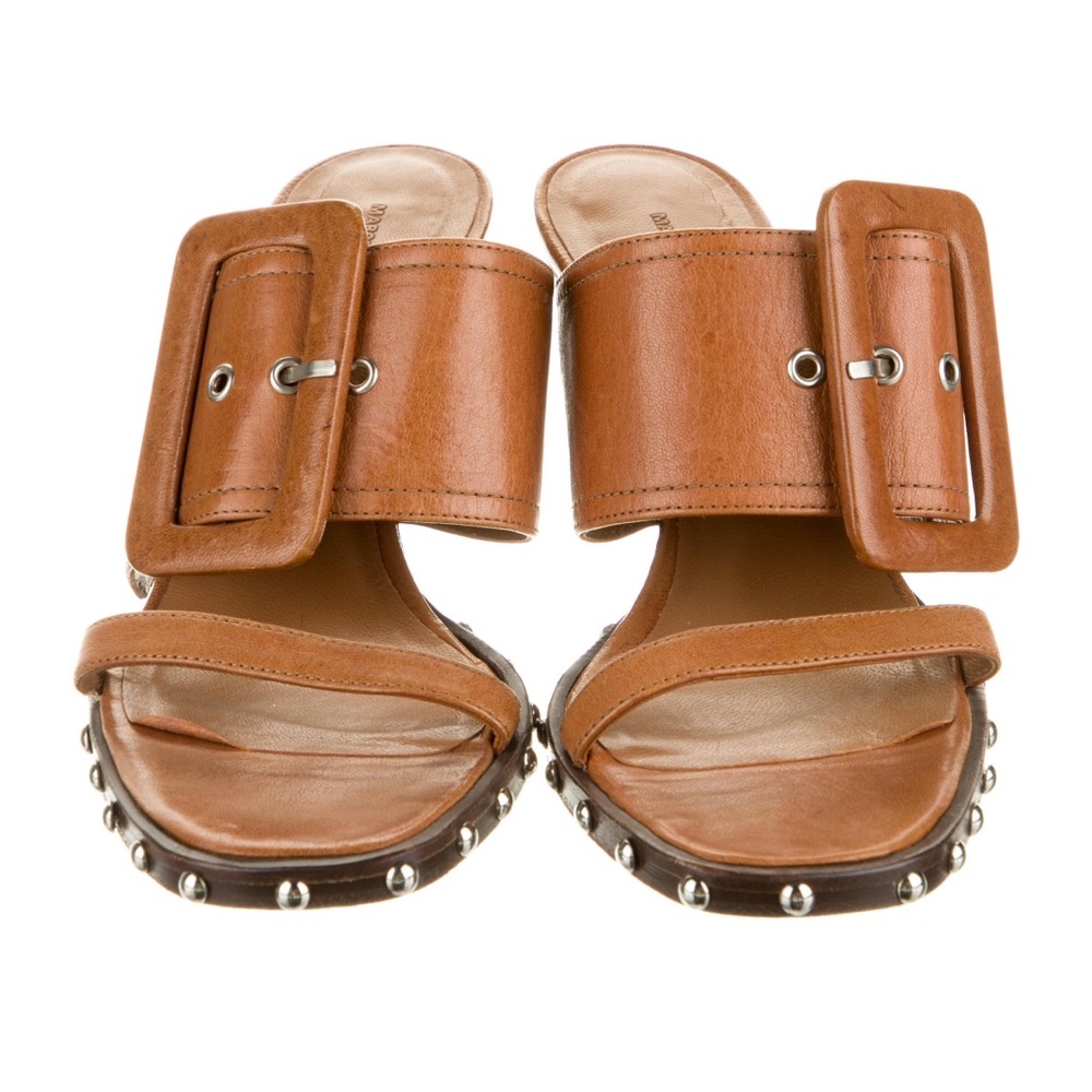 Studded wooden heels
